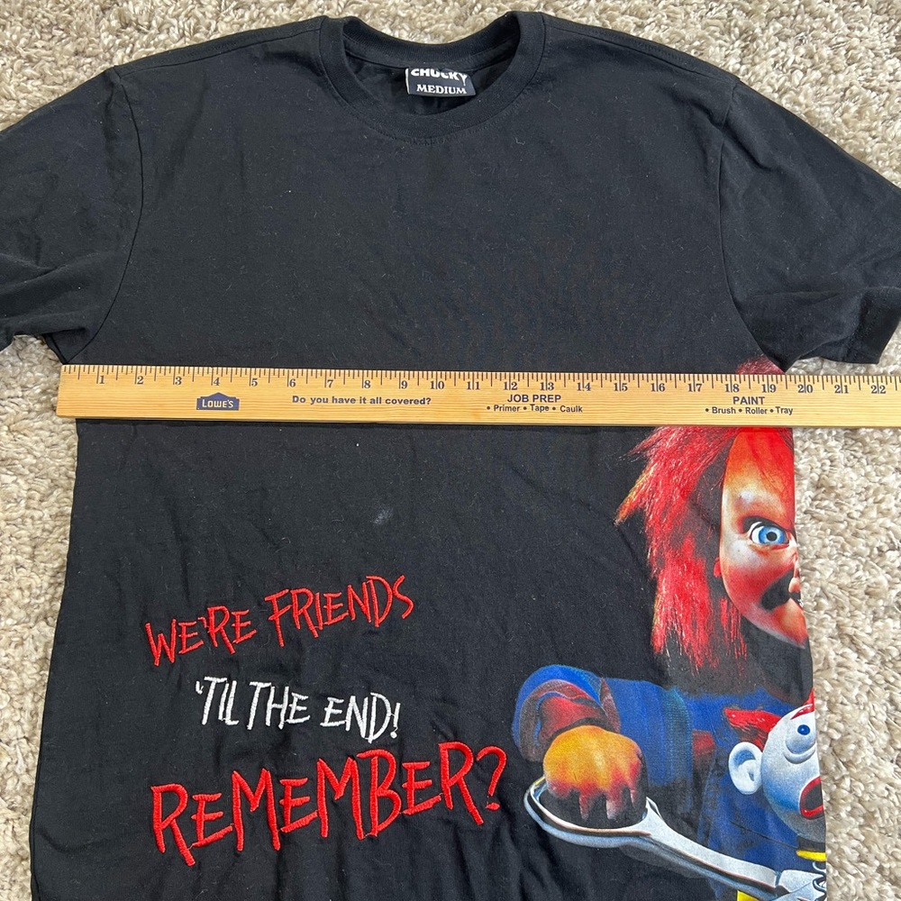 Black embroidered Chucky Graphic T-Shirt size medium - Picture 5 of 6